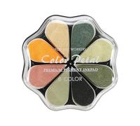 sourcing map Tampon encreur en forme de pétale lavable de 10,9 cm pour empreintes de mains, tampons en caoutchouc, scrapbooking, loisirs créatifs, saison d'automne