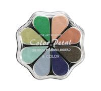 sourcing map Tampon encreur en forme de pétale lavable de 10,9 cm pour empreintes de mains, tampons en caoutchouc, scrapbooking, loisirs créatifs, pont en bois