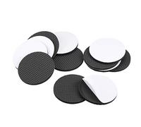 sourcing map Tampon Pied Chaise Patin Caoutchouc Autoadhésif Meuble 60mm Dia 4mm Rond Epais Noir 12Pcs