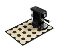 sourcing map Tapis à café, 50 x 40 cm, super absorbant, accessoire de bar, tapis en caoutchouc anti-déversement pour station de café, comptoir de cuisine, machine à expresso, cercles beige/marron