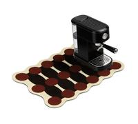 sourcing map Tapis à café, 50 x 40 cm, super absorbant, accessoire de bar, tapis en caoutchouc ondulé pour station de café, comptoir de cuisine, machine à expresso, cercles marron