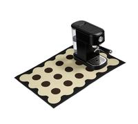 sourcing map Tapis à café, 80 x 50 cm, super absorbant, accessoire de bar, tapis en caoutchouc anti-déversement pour station de café, comptoir de cuisine, machine à expresso, cercles beige/marron