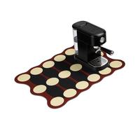 sourcing map Tapis à café, 80 x 50 cm, super absorbant, accessoire de bar, tapis en caoutchouc ondulé pour station de café, comptoir de cuisine, machine à expresso, cercles beiges