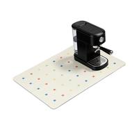 sourcing map Tapis à café, 80 x 50 cm, super absorbant, accessoires de bar, carrés colorés, tapis en caoutchouc anti-déversement pour station de café, comptoir de cuisine, machine à expresso, beige