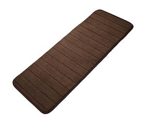 sourcing map Tapis de Bain en Mousse à Mémoire Antidérapant Baignoire Lavable Rapide Séchage Absorbant Caoutchouc Carpette Salle Bain WC Couleur café 40x120cm