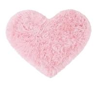 sourcing map Tapis imitation peau de mouton en forme de cœur Rose clair 70 x 90 cm
