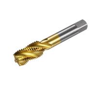 sourcing map Taraud fileté en spirale M22 x 2,5, métrique HSS (acier rapide) plaqué titane fileté machine taraud 4 cannelures outil taraud outil de taraudage H2 tolérance