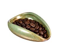 sourcing map Tasse doseuse à café, bol doseur en céramique pour grains de café, accessoires d'expresso pour café, plateau de rangement pour thé en vrac, avec bec verseur lisse, vert