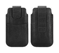 sourcing map Téléphone Ceinture Support Étui pour 4.7" Cellulaire Téléphones, Vertical Cuir Téléphone Ceinture Pochette pour Homme Femme avec Agrafe Boucles, Noir
