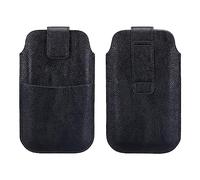 sourcing map Téléphone Ceinture Support Étui pour 6.3" Cellulaire Téléphones, Vertical Cuir Téléphone Ceinture Pochette pour Homme Femme avec Agrafe Boucles, Noir