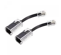 sourcing map Téléphone Corde Démêlant 360 Degré Rotatif Téléphone Fixe Câble Anti-embrouillage Téléphone Corde Clear Noir 2pcs
