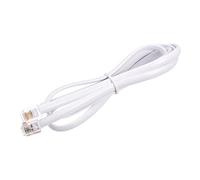 sourcing map Téléphone Extension Cordon 3.28FT Téléphone Câble Téléphone Ligne Cordon RJ11 6P6C Prises, Mâle à Mâle pour Téléphone et Fax Blanc 1pcs