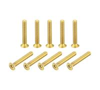 sourcing map Tête Plate Douille Bouchon Vis, M3-0.5x20mm Laiton Intérieur Hex Embout Fixations Boulons 12pcs