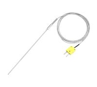 sourcing map Thermocouple de type K avec prise, sonde de capteur de température de -50 à 1100 °C, acier inoxydable, 2 fils de 300 mm