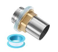 sourcing map Tige d'extension de robinet en acier inoxydable de 6,1 x 3,2 cm - Kit d'extension fileté pour écrou et joint d'étanchéité