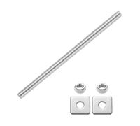 sourcing map Tige entièrement filetée M10 x 200 mm en acier inoxydable 304 avec écrous et rondelles pour pinces, cintres et boulons en U, argent