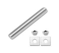 sourcing map Tige entièrement filetée, M14 x 90 mm, goujons entièrement filetés en acier inoxydable 304 avec écrous et rondelles pour pinces, cintres et boulons en U, argent