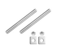 sourcing map Tige entièrement filetée UNC 3/8"-16 UNC, 2 vis longues filetées en acier inoxydable 304 de 9,9 cm de long, filetage à droite avec rondelles carrées pour montage de meubles et fixation