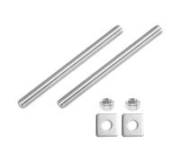 sourcing map Tige entièrement filetée UNC 3/8"-16 UNC, 2 vis longues filetées en acier inoxydable 304, filetage à droite de 11,9 cm de long avec rondelles carrées pour montage de meubles et fixation