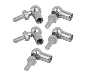 sourcing map Tige Extrémité Roulement à Bille avec Goujon Main Droite Femelle Filetage M8x1.25mm et Main Droite Mâle Filetage M6x1.0mm Bille Douille Embout 5pcs