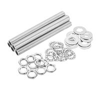 sourcing map Tige Filetée Creuse 10cm Encoches Écrous Rondelles 1/8IP 35Pcs | Trousse Filetage Fixations Assortiment, pour Lampe, pour Luminaire Plafonnier éclairage Réparation Assemblage