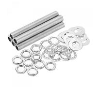 sourcing map Tige Filetée Creuse 8cm Encoches Écrous Rondelles 1/8IP 35Pcs | Trousse Filetage Fixations Assortiment, pour Lampe, pour Luminaire Plafonnier éclairage Réparation Assemblage