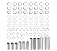 sourcing map Tige Filetée Creuse Écrous Rondelles 4 Taille 1/8Ip 84Pcs | Lumiere Tuyaus Encoches Écrous Filetage Fixations Assortiment pour Luminaire Plafonnier Réparation Assemblage Coffret