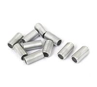 sourcing map Tige Filetée Creuse M10 Filetage 20mm Longueur Supérficiel Lampe Tuyau Mamelon Réparation Pièce pour Lumière Zinc Allié Argenté Paquet de 10