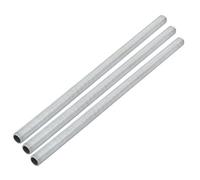 sourcing map Tige Filetée Creuse M10 Tube Filete Filetage 220mm Longueur Supérficiel Lampe Tuyau Mamelon pour Réparation Luminaire Lampe Lustre Zingué Argenté Paquet de 3