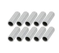 sourcing map Tige Filetée Creuse M14 Tube Filete Filetage 40mm Longueur Supérficiel Lampe Tuyau Mamelon Réparation Pièce pour Lumière Zinc Allié Argenté Paquet de 10