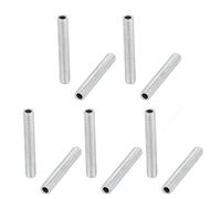 sourcing map Tige Filetée Creuse M6 Tube Filete Filetage 40mm Longueur Supérficiel Lampe Tuyau Mamelon Réparation Pièce pour Lumière Zingué Argenté Paquet de 10