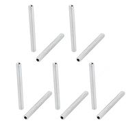 sourcing map Tige Filetée Creuse M6 Tube Filete Filetage 60mm Longueur Supérficiel Lampe Tuyau Mamelon pour Réparation Luminaire Lampe Lustre Zingué Argenté Paquet de 10
