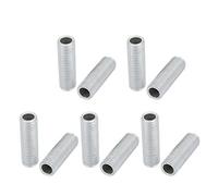 sourcing map Tige Filetée Creuse M8 Tube Filete Filetage 25mm Longueur Supérficiel Lampe Tuyau Mamelon pour Réparation Luminaire Lampe Lustre Zingué Argenté Paquet de 10