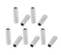 sourcing map Tige Filetée Creuse M8 Tube Filete Filetage 30mm Longueur Supérficiel Lampe Tuyau Mamelon pour Réparation Luminaire Lampe Lustre Zingué Argenté Paquet de 10