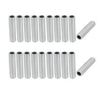 sourcing map Tige Filetée Creuse M8 Tube Filete Filetage 35mm Longueur Supérficiel Lampe Tuyau Mamelon Réparation Pièce pour Lumière Zingué Argenté Paquet de 20
