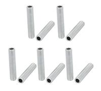 sourcing map Tige Filetée Creuse M8 Tube Filete Filetage 40mm Longueur Supérficiel Lampes Réparation Pièce Matériel pour Lampe Lumières Zingué Argenté Paquet de 10