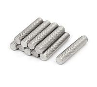 sourcing map Tige Filetée M10 x 50mm Acier Inoxydable 304, 10Pcs Tiges Entièrement Fileté pour Projets de Bricolage