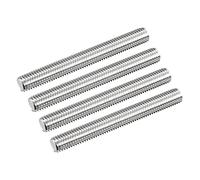 sourcing map Tige Filetée M12 x 100mm Acier Inoxydable 304, 1.75mm de Pas Filetage Droite 4Pcs Tiges Entièrement Fileté pour Projets de Bricolage
