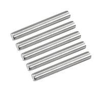 sourcing map Tige Filetée M12 x 90mm Acier Inoxydable 304, 1.75mm de Pas Filetage Droite 5Pcs Tiges Entièrement Fileté pour Projets de Bricolage
