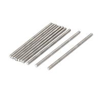 sourcing map Tige Filetée M3x70mm 0,5mm pas acier inoxydable 304 filetées entièrement ton argent 10pcs