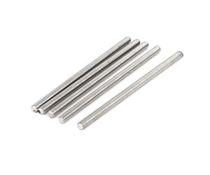 sourcing map Tige Filetée M6 x 120mm Acier Inoxydable 304, 5Pcs Tiges Entièrement Fileté pour Projets de Bricolage
