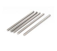 sourcing map Tige Filetée M6x130mm Acier inoxydable 304 goujons entièrement filetée tige 5pcs Ton argent