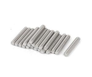 sourcing map Tige Filetée M6 x 35mm Acier Inoxydable 304, 20Pcs Boulons Filetés pour Projets de Bricolage