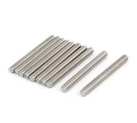 sourcing map Tige Filetée M6 x 55mm Acier Inoxydable 304, 10Pcs Tiges Entièrement Fileté pour Projets de Bricolage