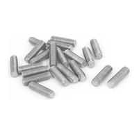 sourcing map Tige Filetée M6x20mm Acier inoxydable 304 filetée mâle Tige Goujon ton argent 20pcs