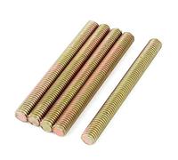 sourcing map Tige Filetée M8x80mm Pas 1.25mm tige filetée plein ton bronze barre 5pcs