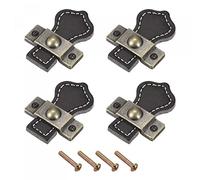 sourcing map Tiroir Boutons - 1.89" 4Pcs Cuir Porte Tirette Commode Poignées pour Valise Meubles Remplacement avec Montage Vis, Noir