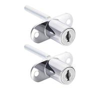 sourcing map Tiroir Bureau Penderie Cabinet Piston Verrouillage 16mm Cylindre Diamètre 20mm Cylindre Longueur Zinc Alliage Chrome Finition Clé Différente 2Pcs
