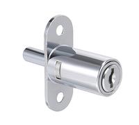 sourcing map Tiroir Bureau Penderie Cabinet Pousser Piston Verrouillage 3/4" Cylindre Diamètre 1-1/4" Cylindre Longueur Zinc Alliage Chrome Finition Clés Identiques