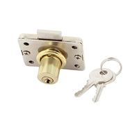 sourcing map Ton argent 15mm diamètre Culasse Métal Cabinet tiroir Sécurité Serrure avec 2 clés